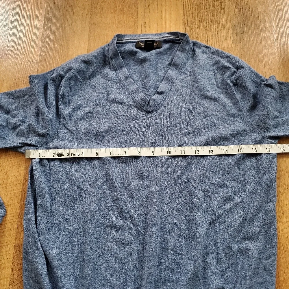 Banana Republic Unisex‎ Blue Cashmere Silk Blend Lightweight V neck Sweater Size